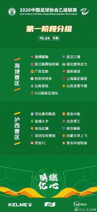 中乙首阶段分组正式公布：U19国青直落海埂赛区